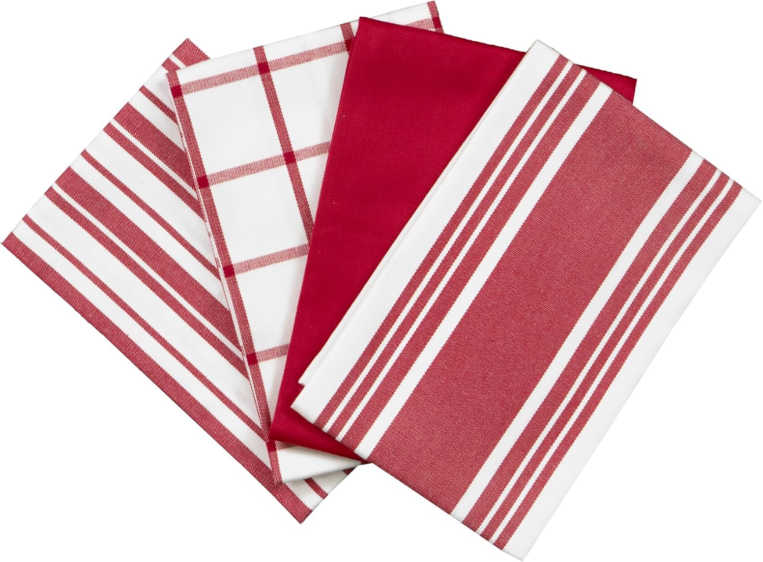 All-Clad Woven Bistro Kitchen Towels: Highly Absorbent, Super Soft Long Lasting - 100% Cotton, 20x30 Dish Towels for Cleaning & Drying Dishes, Pans, Glassware, or Countertops, (2-Pack), Chili
